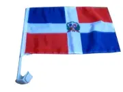 (2 Pack) Dominican Republic Country Car Window Vehicle 12x18 12"x18" Flag