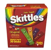 Skittles Original Zero Sugar Drink Mix Variety Pack 30 Sticks 2.64 oz