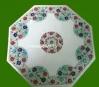 3'x3' Marble Dining Table Top Side Table Mosaic Marquetry Inlay Home Decor