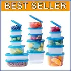 Versatile Attached Lid Food Storage Containers - 17-Pack for Meal Prep & More