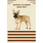 MONTHLY PLANNER 2020-2021: FRENCH BULLDOG MONTHLY PLANNER