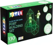 TILES Glow in The Dark Fort 130-Piece Building Set, Fort Sticks, Ball Connect...