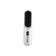 White Negative Ion Hair Straightener Brush - Ionic Hair Straightening Comb for F