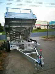 Hot dip Gal 10 x 6 TANDEM GALVANISED TIPPER BOX TRAILER 3500KG ATM with Ramps