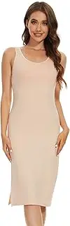 [MOSCOAL] Full Slip for Women Under Dress Sleeveless Tank Top Slip Dress with Wide Straps Nightgown
