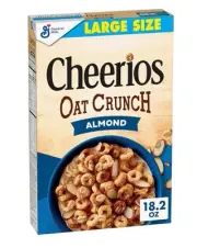 New Large Size Cheerios Oat Crunch Almond Breakfast Healthy Cereal 18.2oz
