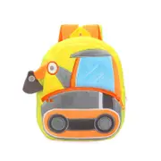 Cute Toddler Backpack Plush Animal Cartoon Mini Travel Bag for Baby 2-6 Years-Excavator