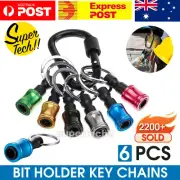 6PCS Hex Shank Screwdriver Bit Holder Extension Bar Keychain Driver Keyring SYD