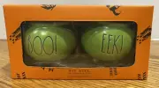 RAE DUNN Mini Green Cauldron BOO! & EEK! Salt/Pepper HALLOWEEN Shakers NEW!