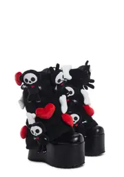 [Dolls Kill x Skelanimals] Snuggle Wonderland Platform Boots - Skelanimals