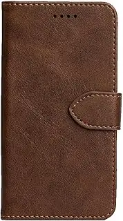 LCEHTOGYE Cover for Huawei Nova 11, PU Bracket Shell Back Case Bumper Protective Case for Huawei Nova 11-YSNXK - Brown