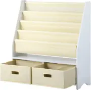 Oikiture Kids Bookshelf 4 Tier with 2 Drawers Kids' Bookcases