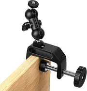 WANBY Camera Clamp Mount Double Ballhead Table Magic Arm Monitor Desk Mount Bracket with Super Clamp with 1/4" and 3/8" Thread for DSLR Camera Rig LCD Monitor LED Flash Lights