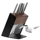 Global Knives 7pc Katana Walnut Knife Block Set + Mino Sharpener