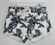 L'Agence Audrey Shorts Women's Size 25 Black & White Floral Panther Chain Print