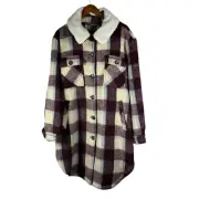 Kookaburra By Ugg Barn Coat Women’s XXL Jacket Purple Plaid Shacket Size