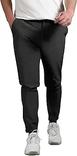 [Aosufei] Men's Casual Slim Fit Outdoor Joggers Pants Lightweight Solid Workout Trousers Stretch Comfort Skinny Pants