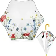 [ODAWA] Kids Umbrella Wildflower White J Handle Golf Umbrellas