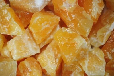 2 lbs Orange Calcite Rough Stones -Natural Crystal Mineral Rock Tumbling (Mada)
