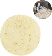 Burrito Wrap Novelty Blanket, Perfectly Round Tortilla Throw 48 inch (70.1 inch)