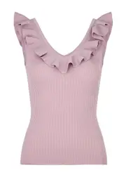 Zimmermann Halliday Ruffled Ribbed-knit Tank - Pink - 3 (UK 14 / L) 3 (UK 14 / L)