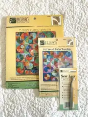 Quilting Rulers Template Package 3.5" Small Paths + 7" Crazy Curves + Tweezer