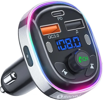 ​ Bluetooth 5.3 FM Transmitter for Car, Bluetooth Car Adapter, PD 30W & QC3.0 18