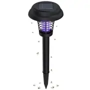 Solar Powered Mosquito Killer Lawn Light Outdoor Zapper IP65 Waterproof UV Attraction & Electric Grid for Garden
