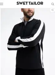 Swet Tailor Men’s Stretch Fleece Quarter Zip Pullover Sweater Size Large NWT