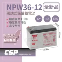 在飛比找蝦皮商城優惠-【YUASA】湯淺NPW36-12 (2顆組) (12V36