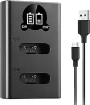 KWTOUL NP-BX1 Battery Charger with LCD Dual Charger Type C Port Compatible with Sony ZV-1,DSC-RX100M II,DSC-RX100 III,DSC-RX100 IV,DSC-RX100 V/VII,DSC-RX100,DSC-RX100 II Camera