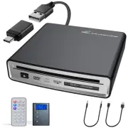 CD Player for Car with USB&Type-C Port/Decoder/AUX Port, Portable External Ca...