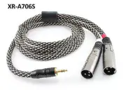 6ft Premium Stereo 3.5mm Plug to 2-XLR Male Braided Sleeve Audio Mixer Cable
