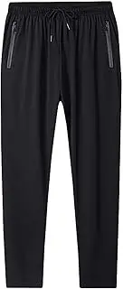 [Generic] Men's Athletic Hiking Pants Stretch Workout Sweatpants Big and Tall Running Outdoor Joggers Pants with Zipper Pockets