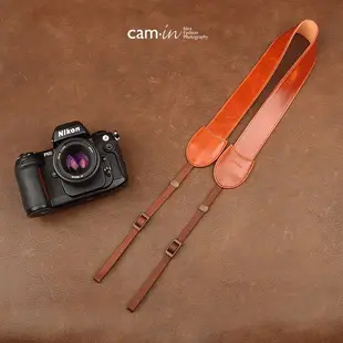 [特價] Cam-in 真皮相機肩背帶 CAM2263 紅棕色(橘咖) 真皮背帶 [相機專家][公司貨]
