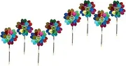 Toyvian 2sets Windmill for Durable Outdoor Garden Decorations Eye Catching Sequin Wind Spinners for Parties and Weddings Random Style 4pcs*2