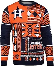 MLB Houston Astros Patches Ugly Sweater, Orange, Medium