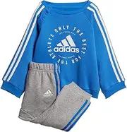 [adidas] I 3Stripes Jogger Fleece Boy's Suit DV1278, 12-18 Months, Blue/Gray
