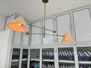 Chandelier Mid Century Modern Raw Brass Pendant Sputnik Light Fixture