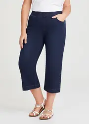 [Virtuelle] Taking Shape Organic Wide Leg Crop Jean Size 20 in Indigo - Plus Size Women's Clothing Indigo
