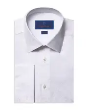 David Donahue Trim Fit Textured Paisley Formal Shirt