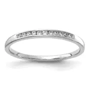 14k White Gold 1/10 Ct. Lab Grown Diamond VS/SI+ G+ Channel Set Band Ring