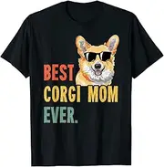 [VidiAmazing] Womens Best Corgi Mom Ever Dog Funny Mothers Day Mum ds1782 T-Shirt