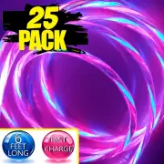25 Pack LED Flowing Type C Fast Charge USB Cable For Galaxy A13 A14 A15 A16 A25