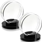 Taiyin Clear Shell Black Base Puck Holder Acrylic Hockey Puck Display Case Hockey Display Stand(2 Pieces)