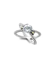 Samuel B. 18K & Silver 1.30 ct. tw. White Topaz X Ring