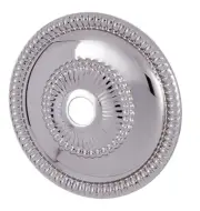 B&P Lamp Nickel Plated Stamped Brass Bobesche, 2 3/4" diameter