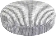 Stretch Stool Cover, Elastic Washable Polyester Fiber Round Seat Cover for Home - Silver Gray