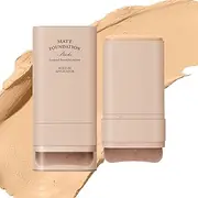 [WALULAN] Foundation Stick, Built-in Foundation Brush, Contour Stick Makeup, Long-Lasting Waterproof Natural Velvet Matte Foundation
