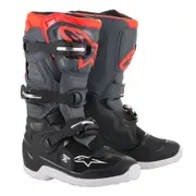 Alpinestars Tech 7S Youth Motocross Boots, black-grey-red, Size 42 Black Grey Red